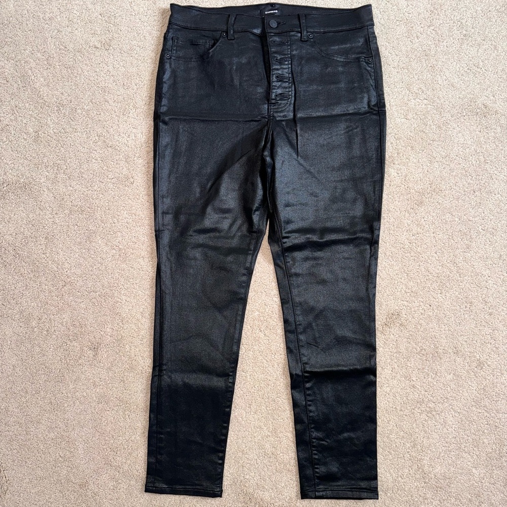 Express Black Coated Pants